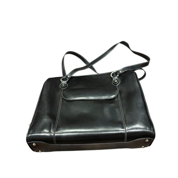 Handbags - McKlein Glenview Women's Black Leather Inner Pockets Organizer Laptop Briefcase